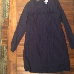 Old Navy navy blue ruffle shift dress